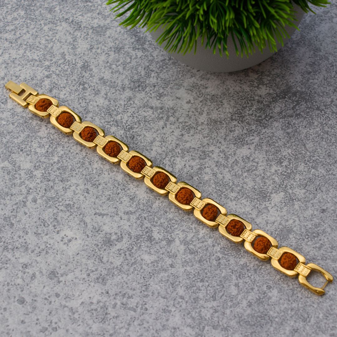 Gold Plated Essential Rudraksha Bracelet